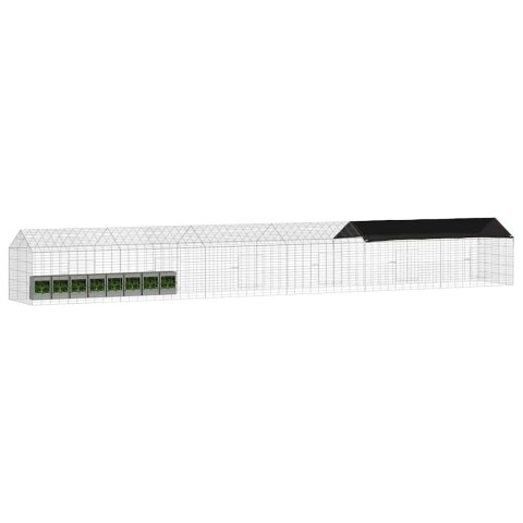 KLATKA DLA KRÓLIKA SREBRNY 400X78X78CM STAL GALWANIZOWANA