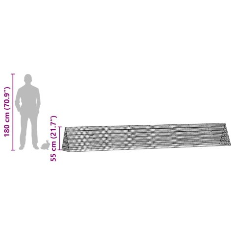 KLATKA DLA KRÓLIKA SREBRNY 650X55X55CM STAL GALWANIZOWANA