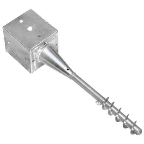 KOŁKI GRUNTOWE 2 SZT. SREBRNE 12X12X56CM STAL