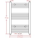 GRZEJNIK ŁAZIENKOWY PROSTY 500X764 MM CZARNY