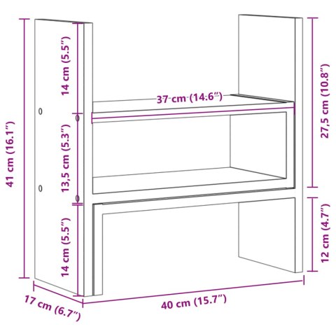 ORGANIZER NA BIURKO, REGULOWANY, STARE DREWNO, 40X17X41CM