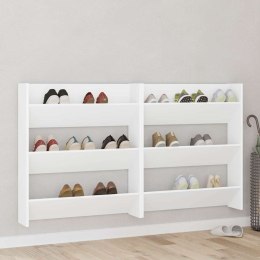 PÓŁKI ŚCIENNE NA BUTY 2 SZT. BIAŁE 80X18X90CM