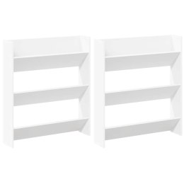 PÓŁKI ŚCIENNE NA BUTY 2 SZT. BIAŁE 80X18X90CM