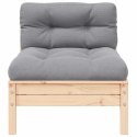 VidaXL 3-cz. zestaw wypoczynkowy do ogrodu, szare poduszki, sosnowy