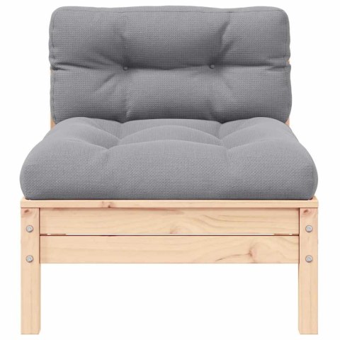 VidaXL 3-cz. zestaw wypoczynkowy do ogrodu, szare poduszki, sosnowy