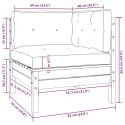 VidaXL 3-cz. zestaw wypoczynkowy do ogrodu, szare poduszki, sosnowy