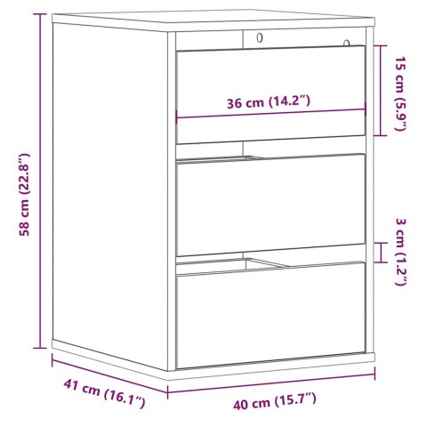 KOMODA DĄB ARTISAN 40X41X58CM