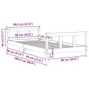 RAMA ŁÓŻKA DLA DZIECI BIAŁA 90X200CM DREWNO SOSNOWE