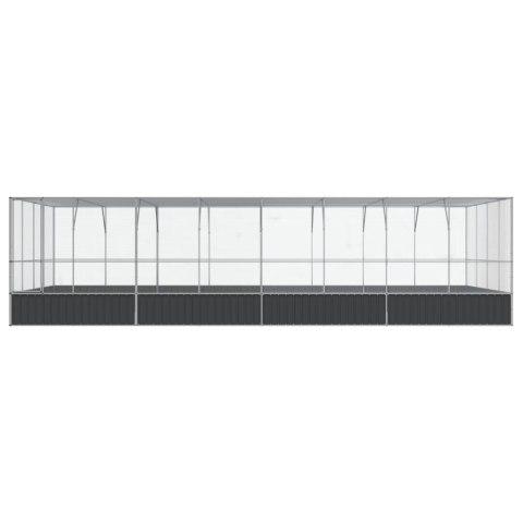 WOLIERA Z PRZEDŁUŻENIEM SREBRNA 832X414X212CM STAL