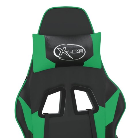MASUJĄCY FOTEL GAMINGOWY CZARNO-ZIELONY SZTUCZNA SKÓRA