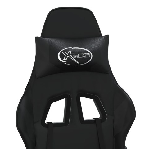 MASUJĄCY FOTEL GAMINGOWY CZARNY SZTUCZNA SKÓRA