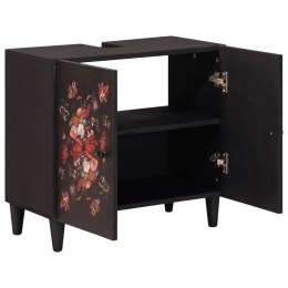 SZAFKA POD UMYWALKĘ UMYWALKOWA Z MOTYWEM KWIATÓW 62X33X58CM DREWNO Z MANGO