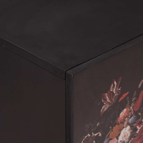 SZAFKA POD UMYWALKĘ UMYWALKOWA Z MOTYWEM KWIATÓW 62X33X58CM DREWNO Z MANGO