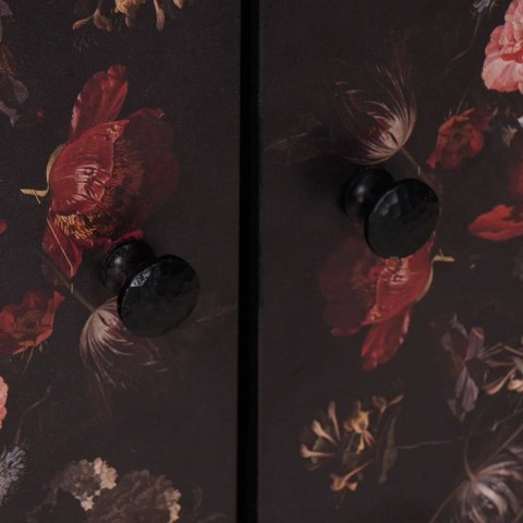 SZAFKA POD UMYWALKĘ UMYWALKOWA Z MOTYWEM KWIATÓW 62X33X58CM DREWNO Z MANGO