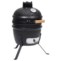 CERAMICZNY GRILL KAMADO Z WĘDZARNIĄ 2-W-1 56CM CZARNY