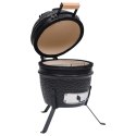 CERAMICZNY GRILL KAMADO Z WĘDZARNIĄ 2-W-1 56CM CZARNY