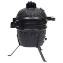 CERAMICZNY GRILL KAMADO Z WĘDZARNIĄ 2-W-1 56CM CZARNY