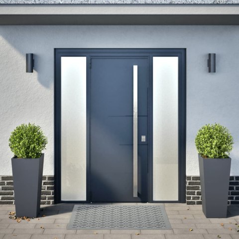 DONICE OGRODOWE 2 SZT. ANTRACYTOWE 35X35X75CM STALOWE