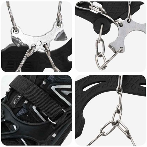 RACZKI Z KOLCAMI NAKŁADKI NA BUTY TURYSTYCZNE CZARNE ROZMIAR L 41-44,5cm