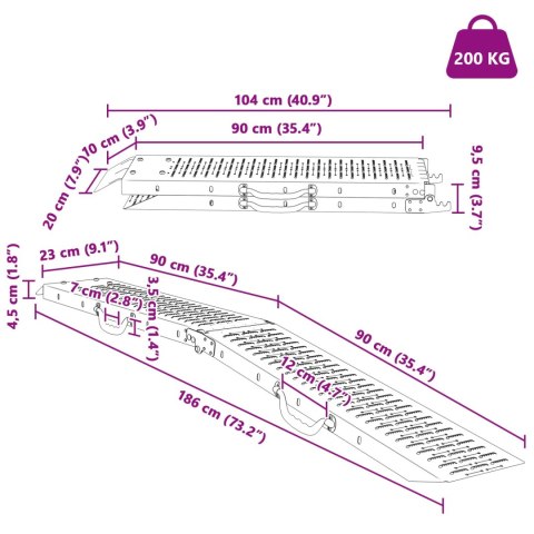 RAMPA ZAŁADUNKOWA SREBRNY 185X22,5X4,5CM