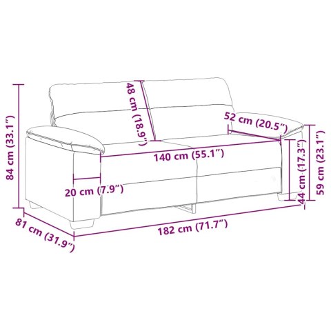 VidaXL 2-osobowa sofa Cappuccino 140 cm ze skóry ekologicznej