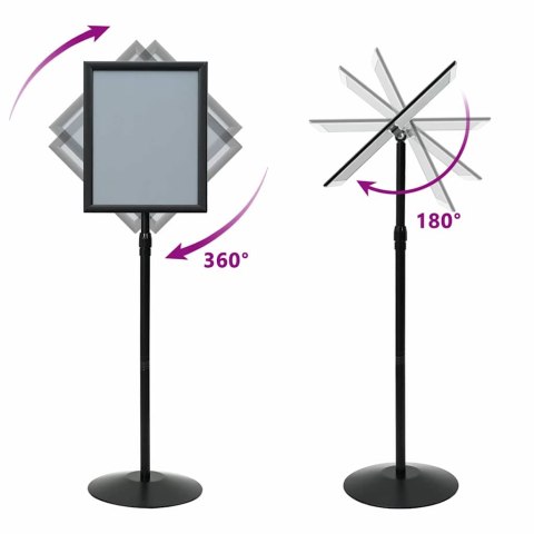 STOJAK NA PLAKATY CZARNY A3 ALUMINIUM I PVC