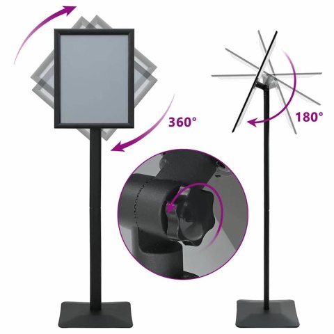 STOJAK NA PLAKATY CZARNY A3 ALUMINIUM I PVC
