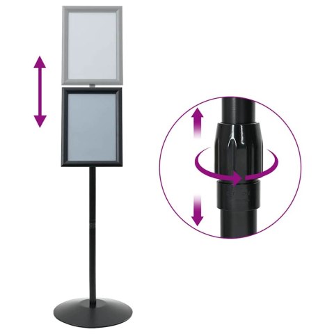 STOJAK NA PLAKATY CZARNY A4 ALUMINIUM I PVC