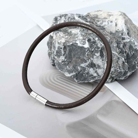 VidaXL Sznur skórzany Ciemny brąz Ø4 mm x 50 m Skóra