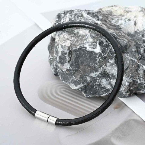 SZNUR SKÓRZANY CZARNY Ø4MMX10M SKÓRA