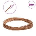 VidaXL Sznur skórzany Brązowy Ø1,5 mm x 50 m Skóra