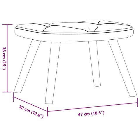 VidaXL Fotel z podnóżkiem, kremowy, obity tkaniną