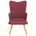 VidaXL Fotel z podnóżkiem, winna czerwień, obity tkaniną