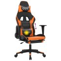 MASUJĄCY FOTEL GAMINGOWY Z PODNÓŻKIEM CZARNO-POMARAŃCZOWY