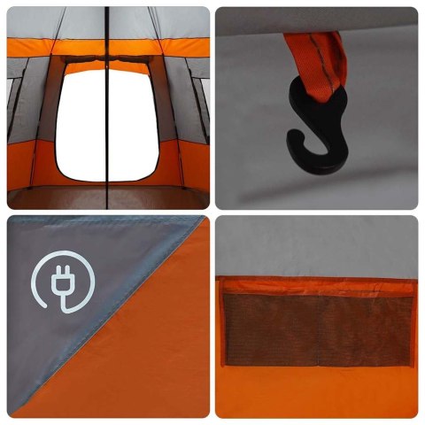 NAMIOT DOMEK Z DACHEM SZARY I POMARAŃCZOWY 405X405X273CM