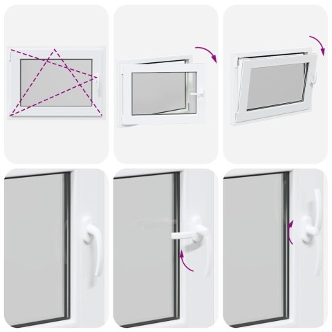 OKNO PIWNICZNE RISOR 80X60CM UCHYLNO-ROZWIERNE DIN LEWE BIAŁE