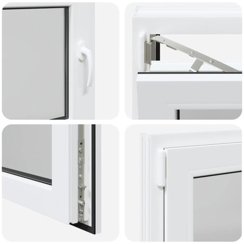 OKNO PIWNICZNE RISOR 80X60CM UCHYLNO-ROZWIERNE DIN LEWE BIAŁE