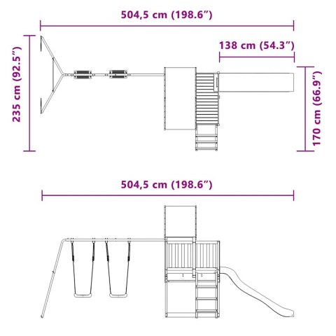 PLAC ZABAW DO OGRODU LITE DREWNO SOSNOWE