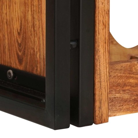 REGAŁ NA WINO BRĄZOWY 100X45X33CM LITE DREWNO AKACJI