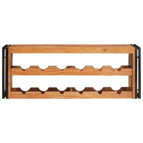 REGAŁ NA WINO BRĄZOWY 100X45X33CM LITE DREWNO AKACJI