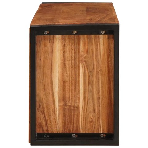 REGAŁ NA WINO BRĄZOWY 100X45X33CM LITE DREWNO AKACJI