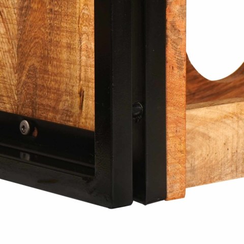 REGAŁ NA WINO BRĄZOWY 100X45X33CM LITE SUROWE DREWNO MANGO