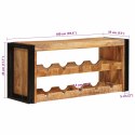 REGAŁ NA WINO BRĄZOWY 100X45X33CM LITE SUROWE DREWNO MANGO