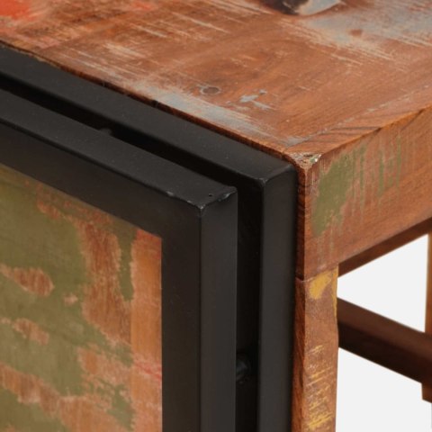 REGAŁ NA WINO BRĄZOWY 100X45X33CM LITE ODZYSKANE DREWNO