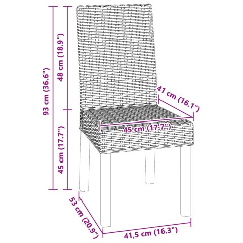 KRZESŁO JADALNIANE 2 SZT. CZARNE PRANIE 45X54X93CM