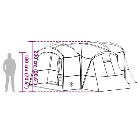 NAMIOT RODZINNY Z DACHEM ZIELONY I BIAŁY 760X645X230CM