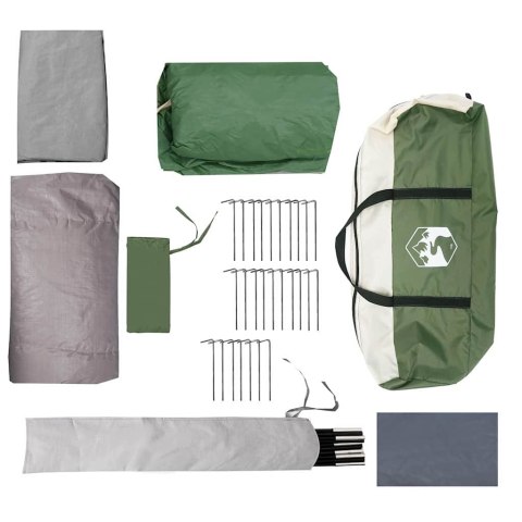 NAMIOT TUNELOWY Z DACHEM ZIELONY I BIAŁY 740X370X220CM