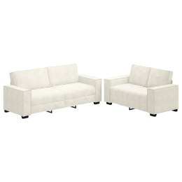 VidaXL 2-częściowy komplet wypoczynkowy, obity aksamitem, kremowa