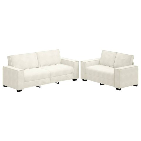 VidaXL 2-częściowy komplet wypoczynkowy, obity aksamitem, kremowa