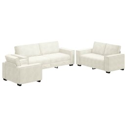 VidaXL 3-częściowy komplet wypoczynkowy, obity aksamitem, kremowa